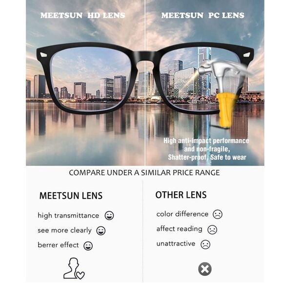 NWT Black Frame Blue Light Blocking Glasses - Picture 3 of 7